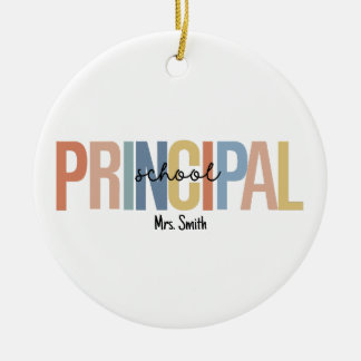 Personalised School Principal Christmas Ceramic Tree Decoration