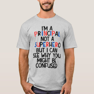 Personalised School Principal Funny Superhero  T-Shirt