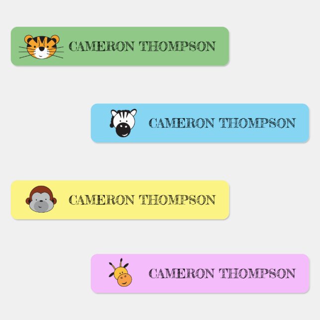 Personalised School Safari Animal Illustrations (Group)