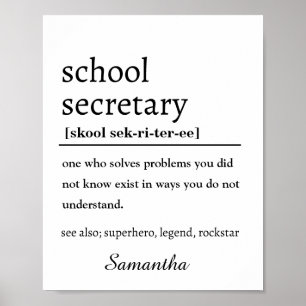Personalised School Secretary Wall Art
