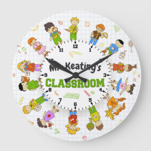 Personalised School Teacher Classroom Grade Custom Large Clock