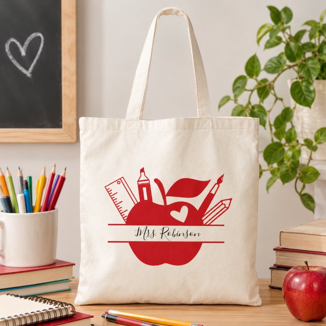 Personalised school teacher  tote bag (Personalized school teacher tote bag)