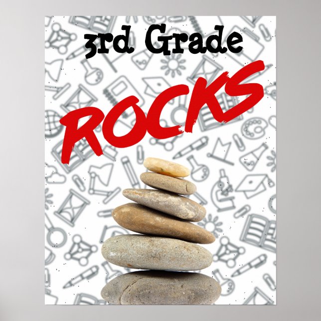 Personalised Schoolroom Poster - 3rd Grade "Rocks" (Front)