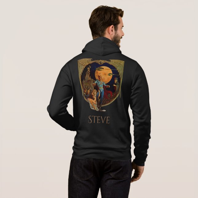Personalised Sci-Fi Hero  Hoodie (Back Full)