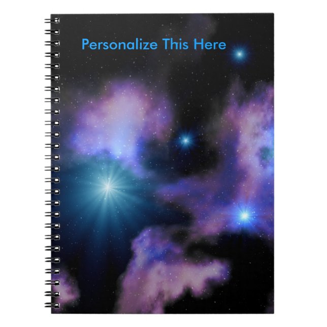 Personalised Sci Fi Nebulae Spiral Notebook (Front)