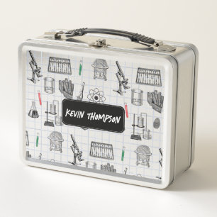 Personalised Science Chemistry Scientist Pattern  Metal Lunch Box