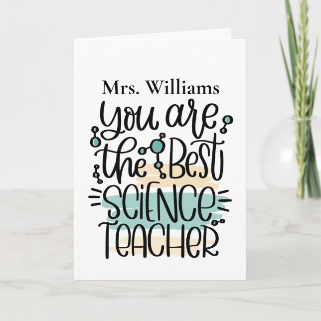 Personalised Science Teacher Thank You Card (Front)