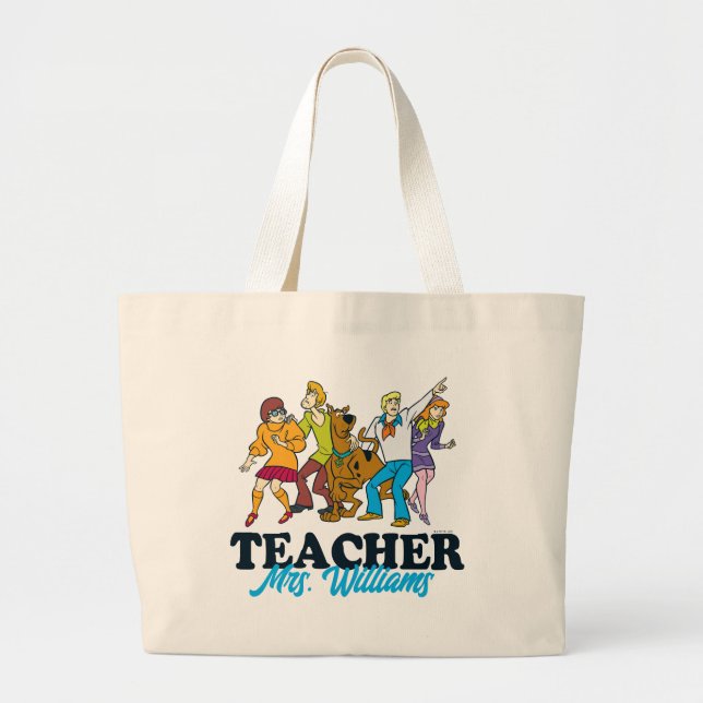 Personalised | Scooby-Doo Happy Face Teacher Large Tote Bag (Front)