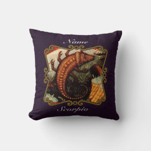 Personalised Scorpio gift cushion vintage scorpion