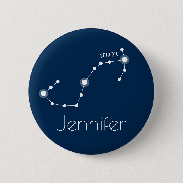 Personalised Scorpio Zodiac Constellation 6 Cm Round Badge (Front)