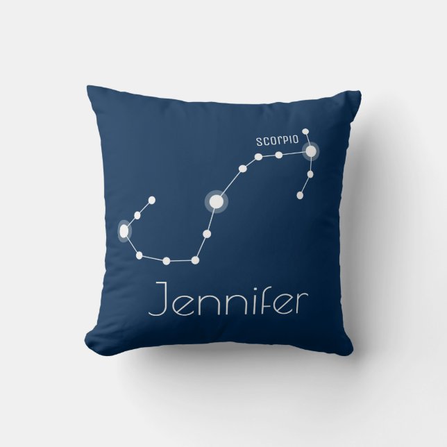 Personalised Scorpio Zodiac Constellation Cushion (Front)