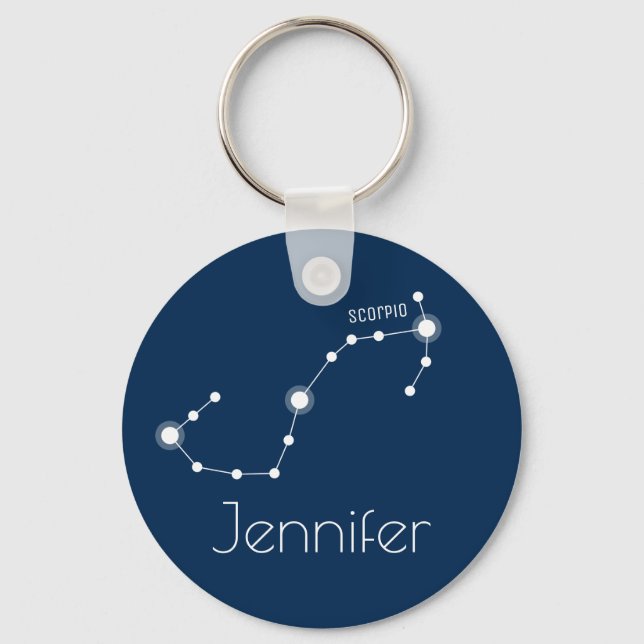 Personalised Scorpio Zodiac Constellation Key Ring (Front)