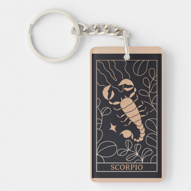 Personalised Scorpio Zodiac Sign Trendy Acrylic   Key Ring (Front)