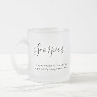"Personalised Scorpios Zodiac sign and quality Mag Frosted Glass Coffee Mug