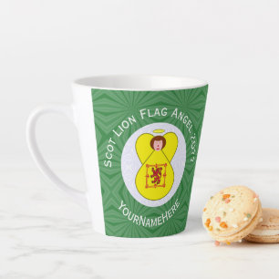 Personalised Scot Lion Angel Christmas Flag Latte Mug