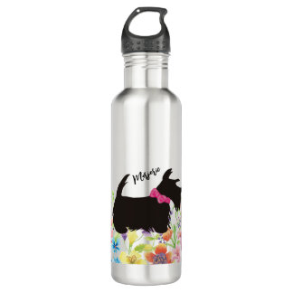 Personalised Scottie dog bottle, pink scottie 710 Ml Water Bottle