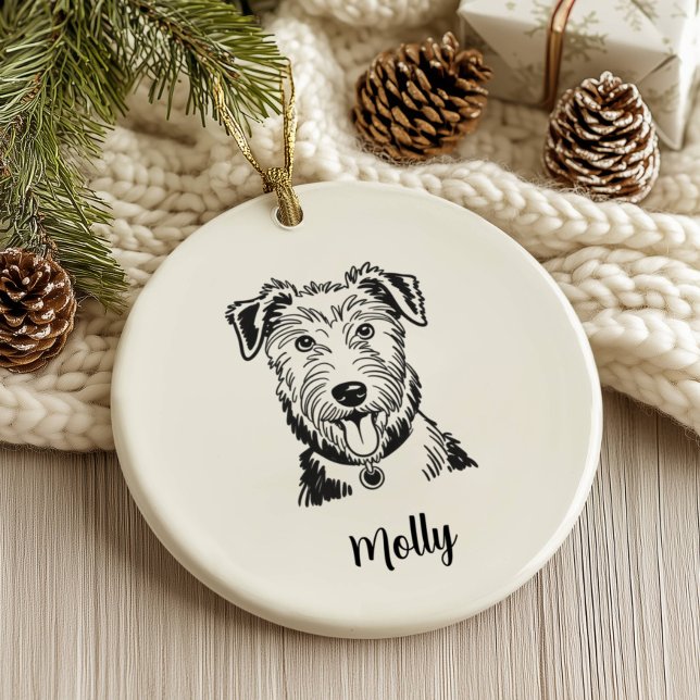 Personalised Scottish Deerhound Dog Christmas Ceramic Tree Decoration (Creator Uploaded)