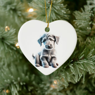 Personalised Scottish Deerhound Puppy Ceramic Tree Decoration