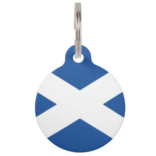 Personalised Scottish flag pet tag for dog or cat