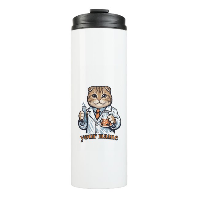 Personalised Scottish Fold Cat Scientist Mug | Cus (Front)