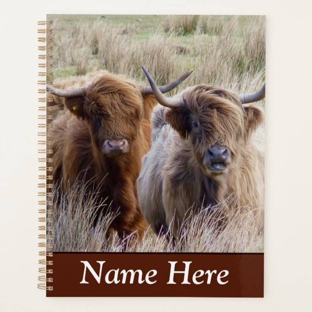 Personalised Scottish Highland Cows Planner (Front)