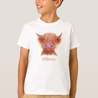 personalised Scottish Highland Hairy Cow T-Shirt