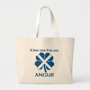 Personalised Scottish Kiss Me I'm Angus Large Tote Bag