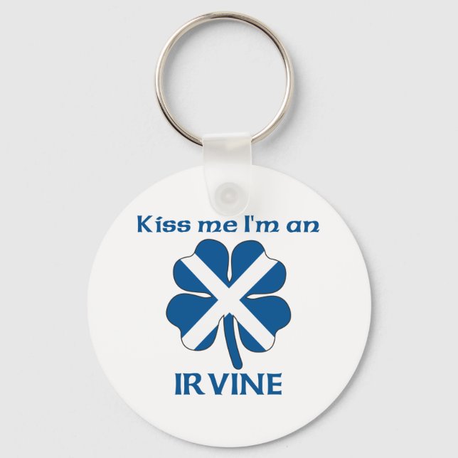 Personalised Scottish Kiss Me I'm Irvine Key Ring (Front)