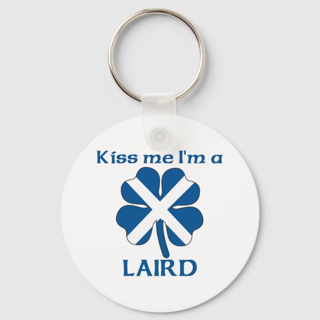 Personalised Scottish Kiss Me I'm Laird Key Ring (Front)