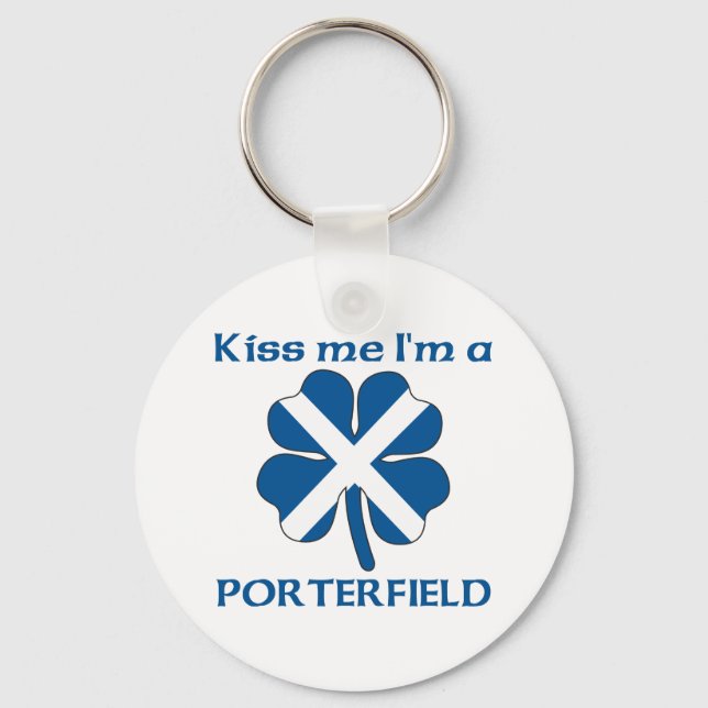 Personalised Scottish Kiss Me I'm Porterfield Key Ring (Front)