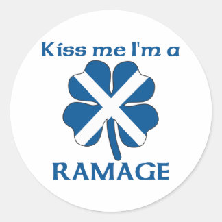 Personalised Scottish Kiss Me I'm Ramage Classic Round Sticker