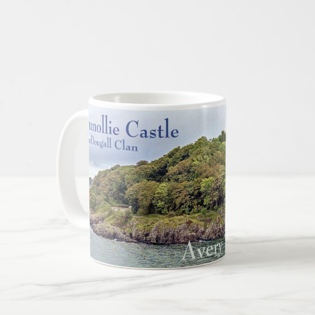 Personalised Scottish MacDougall Clan Castle Mug (Front Left)