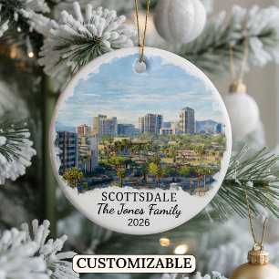 Personalised Scottsdale Ornament, Custom Arizona Ceramic Tree Decoration