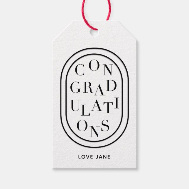 Personalised Scrambled "Congratulations" gift tag (Front)