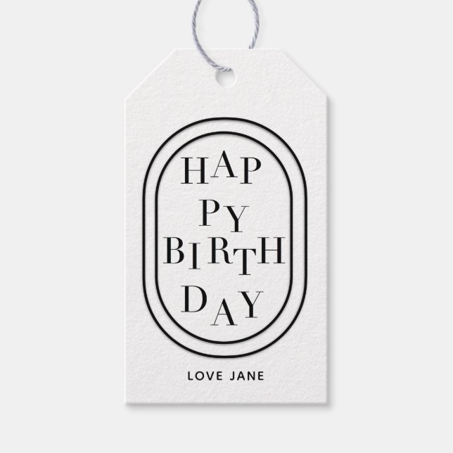 Personalised Scrambled "Happy Birthday" gift tag (Front)