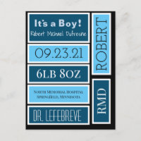 Personalised Scrapbook Baby Boy Labels