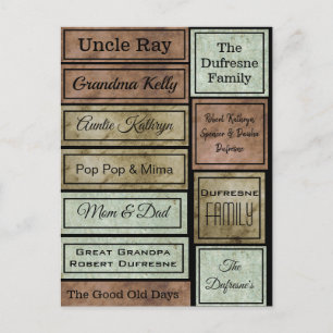 Personalised Scrapbook Labels Postcard