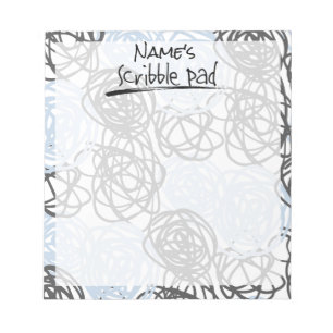 Personalised Scribble Pad (Blue/Charcoal)