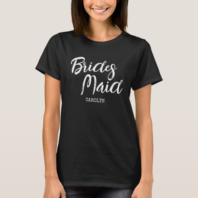 Personalised Script Bridesmaid T-Shirt (Front)