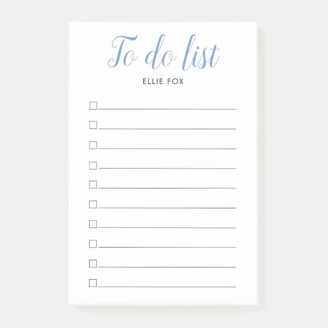 Personalised Script Checkbox To-Do List Post-it Notes (Front)