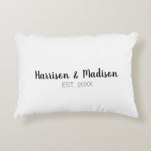 Personalised script couple names date Wedding  Decorative Cushion