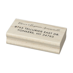 Personalised Script Couple Return Address Rubber Stamp