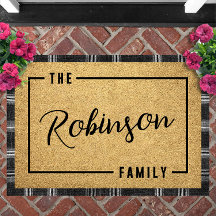 Personalised Script Family Name Doormat Custom