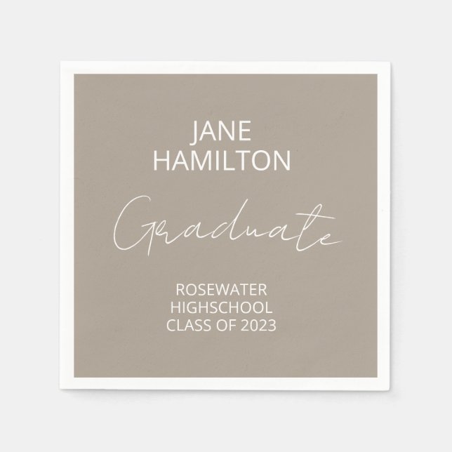 Personalised Script Graduation Party Paper Napkin (Front)