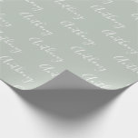 Personalised Script Green Elegant Wrapping Paper<br><div class="desc">Sage green personalised gift wrapping paper.  Perfect for a special celebrations,  wedding,  anniversary,  birthday,  graduations.</div>