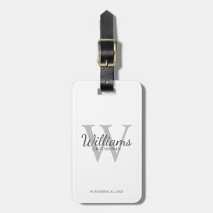 Personalised Script Groomsmen's name and Monogram  Luggage Tag