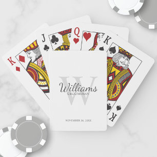 Personalised Script Groomsmen's name and Monogram Playing Cards