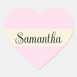 Personalised Script Lettering Custom Nametag Heart Sticker