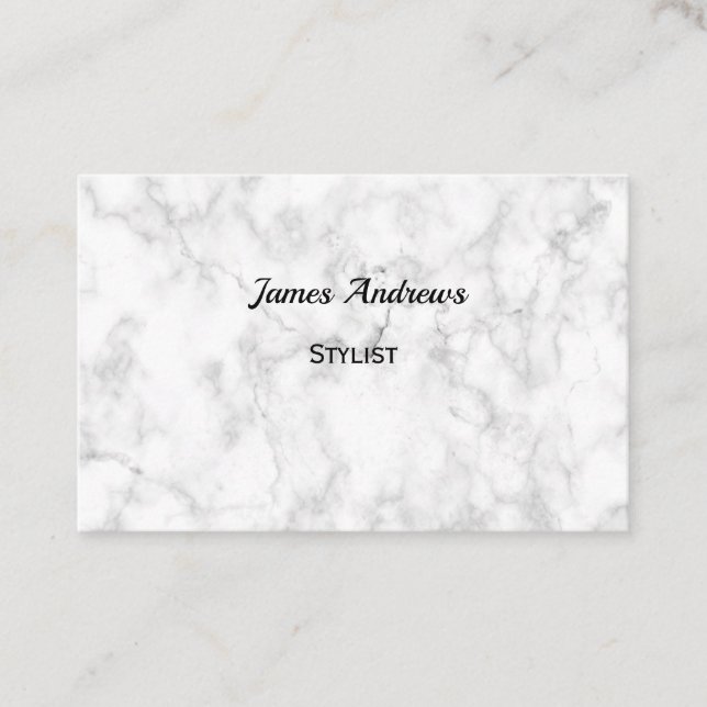 Personalised Script Marble Elegant Business Card (Front)