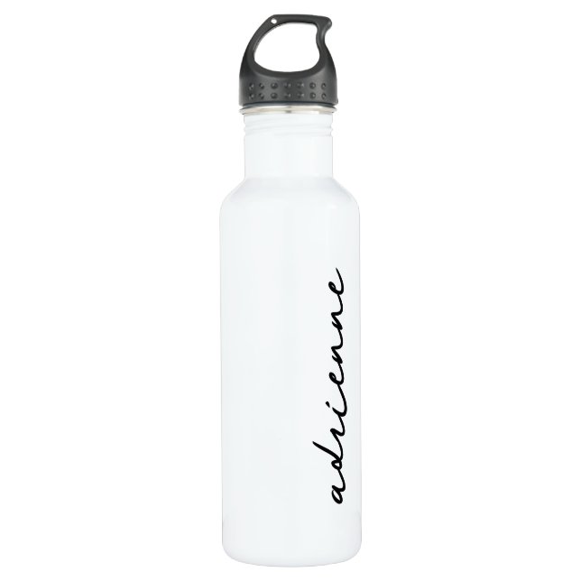 Personalised Script Minimalist Black & White 710 Ml Water Bottle (Front)